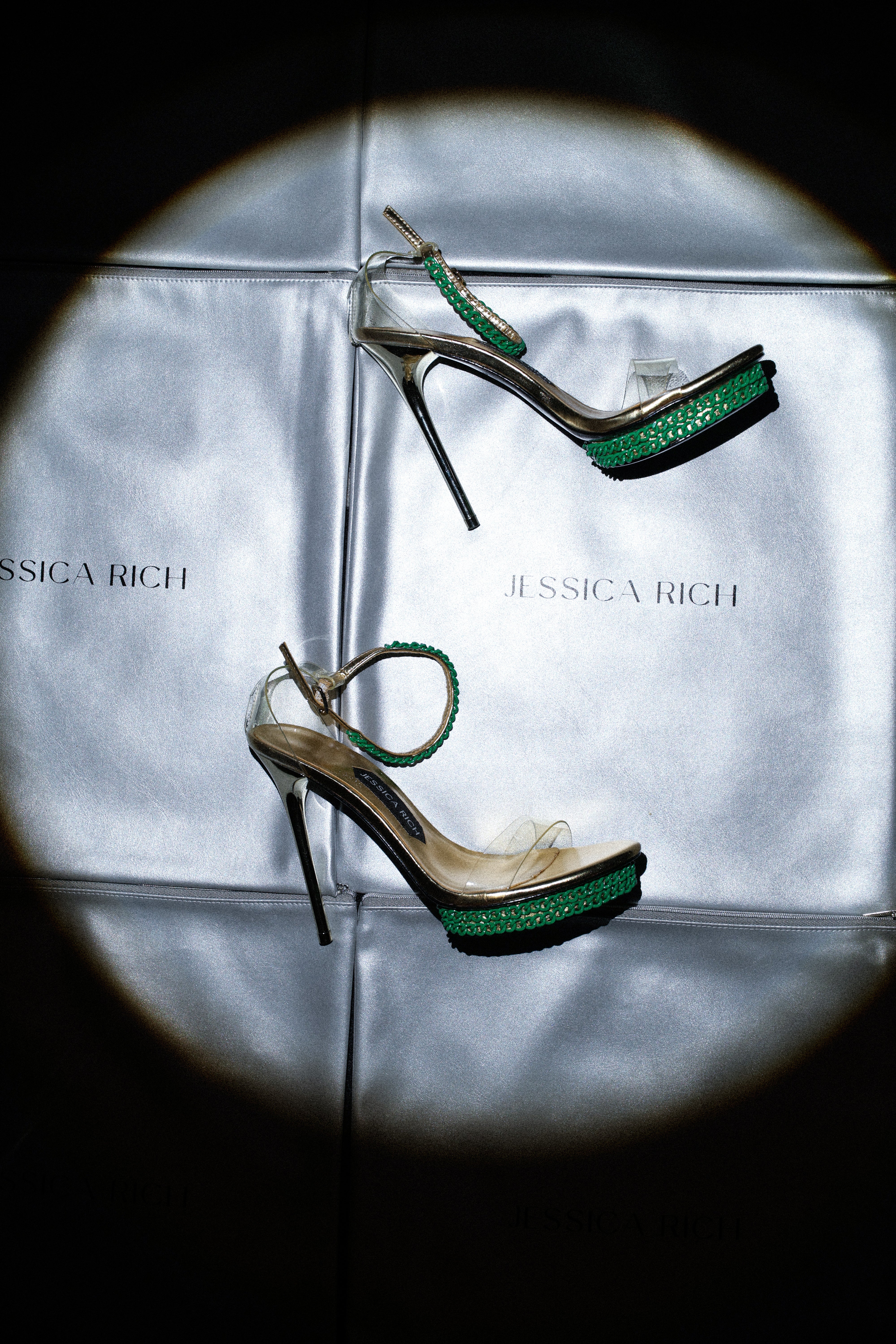 JESSICA CHAIN SANDAL 120 MM Green