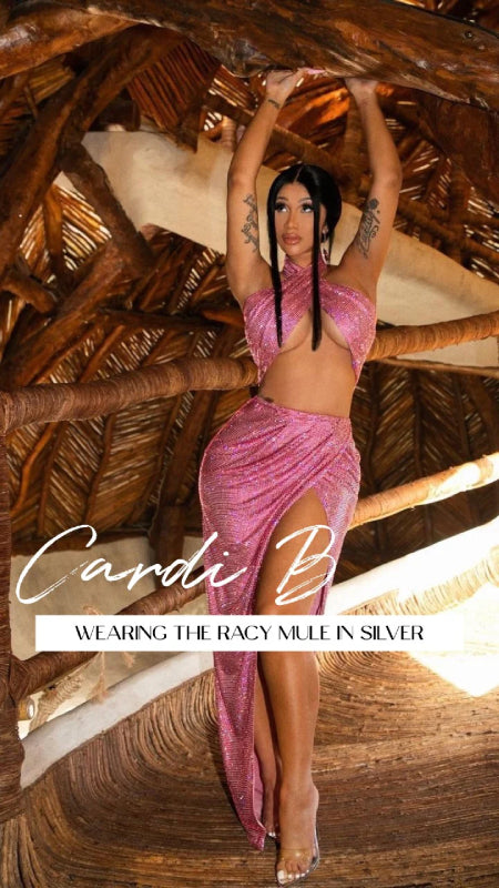 CARDI B IN MACY MULE SILVER