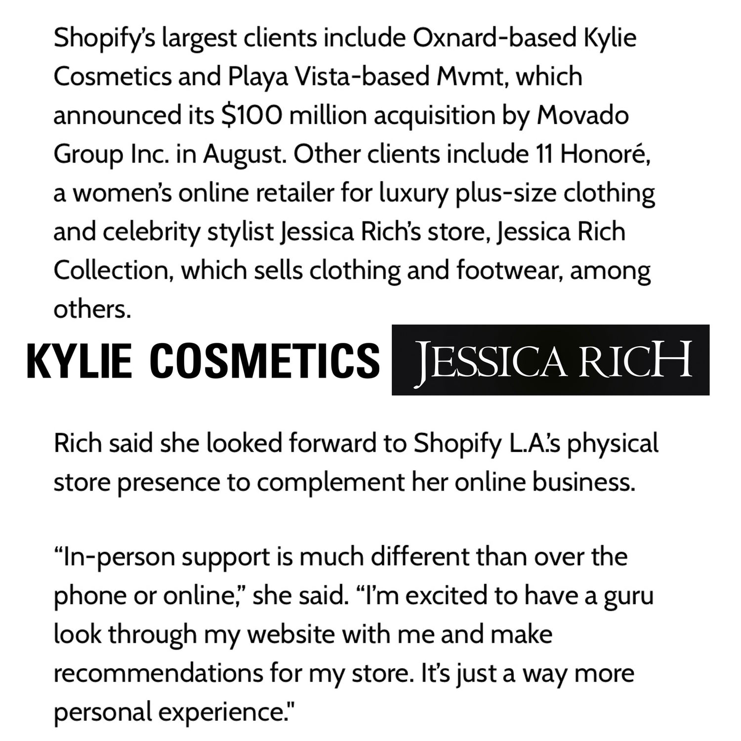 JESSICA RICH FEATURED IN LA BUSINESS JOURNAL
