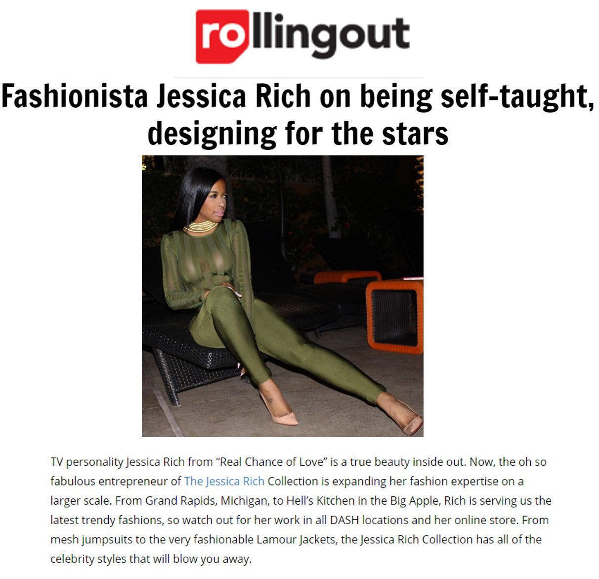 OWNER JESSICA RICH FEAURED IN ROLLING OUT MAGAZINE