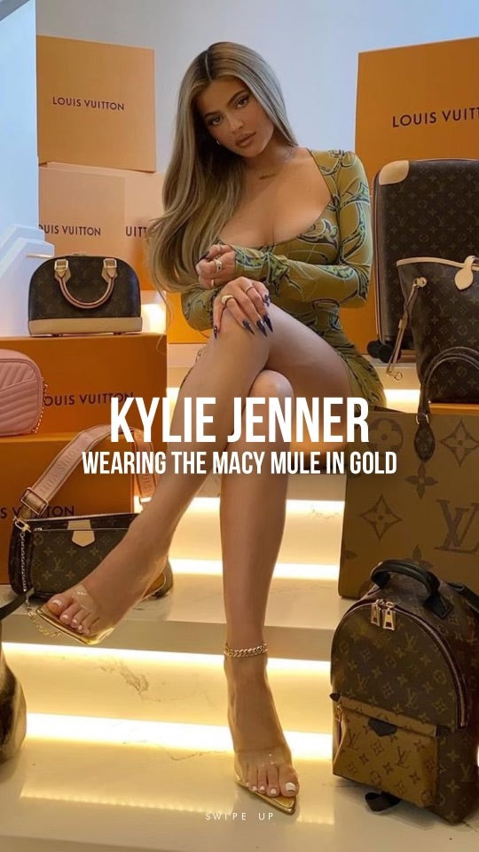 KYLIE JENNER IN MACY MULE GOLD