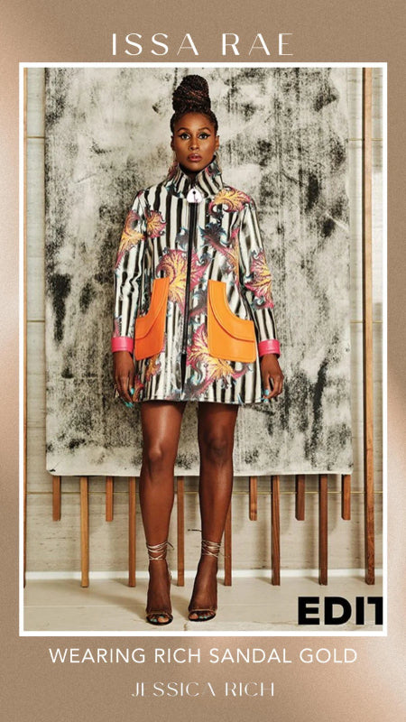 ISSA RAE WEARING RICH SANDAL GOLD