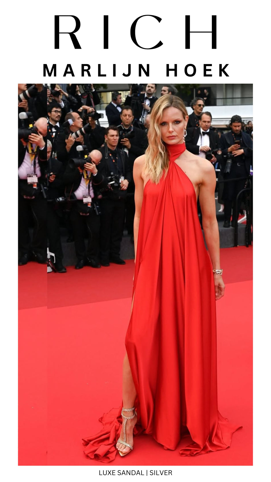 MARLIJN HOEK WEARING LUXE SANDAL SILVER