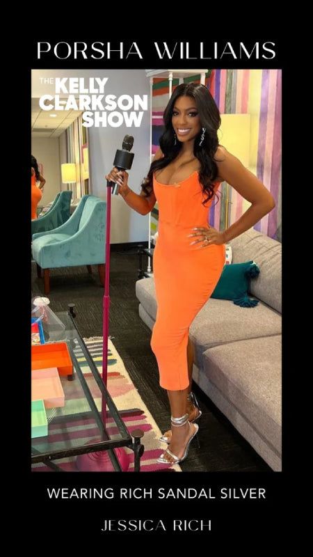 PORSHA WILLIAMS WEARING RICH SANDAL SILVER