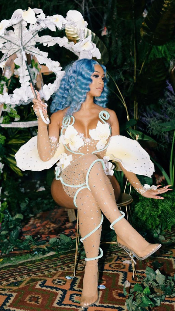 SAWEETIE IN JESSICA RICH FANCY SILVER