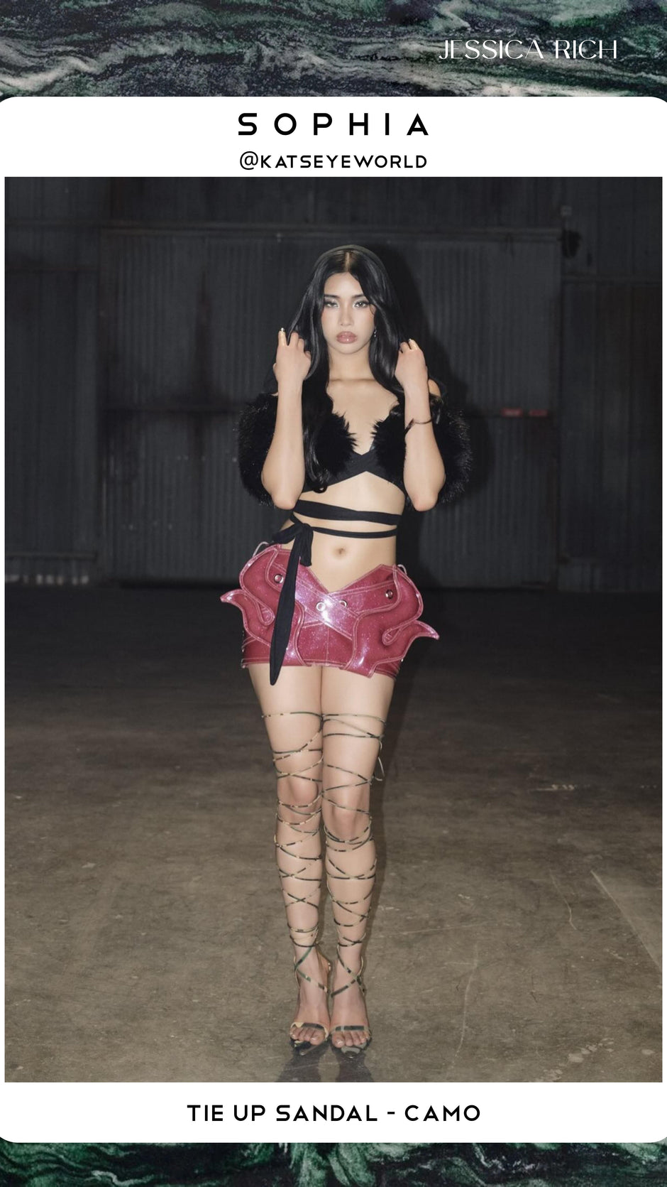 SOPHIA FROM KATSEYEWORLD WEARING TIE UP SANDAL | CAMO