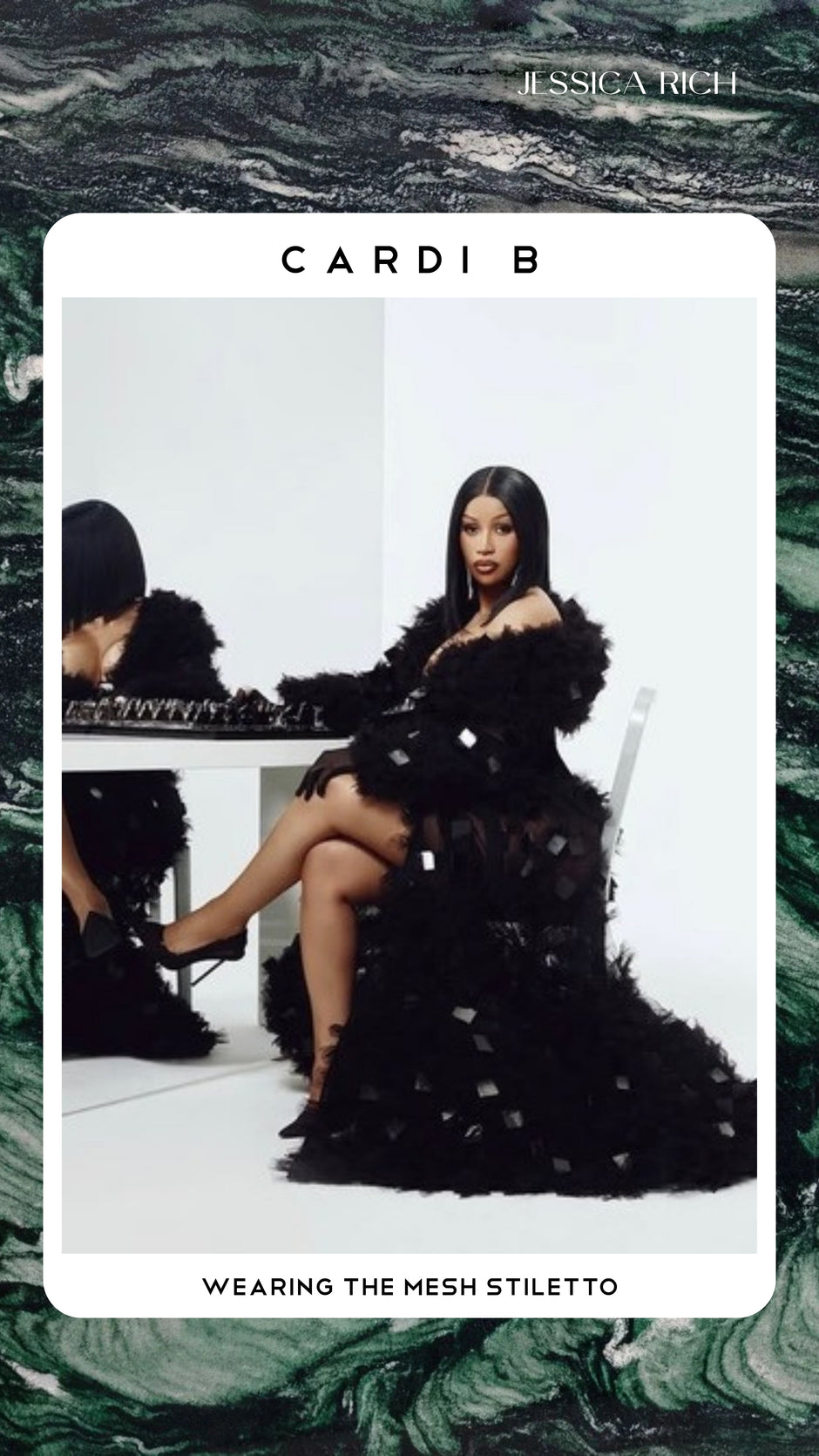 CARDI B WEARING THE MESH STILETTO