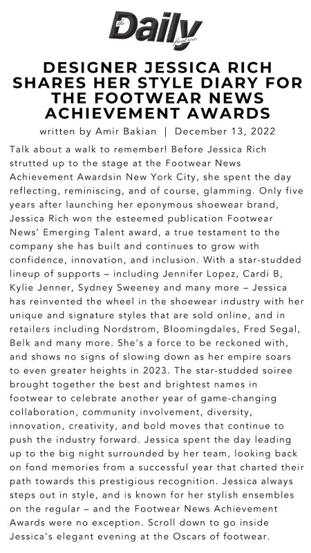 JESSICA RICH FEATURED ON DAILY FRONT ROW