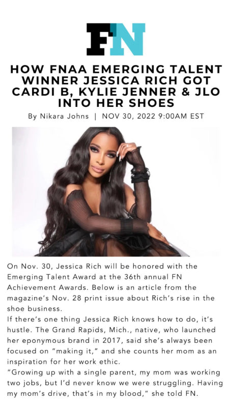 JESSICA RICH FEATURED IN FOOTWEAR NEWS