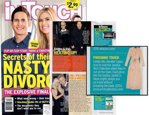 JESSICA RICH COLLECTION DEATURED IN IN TOUCH WEEKLY DEC 2016