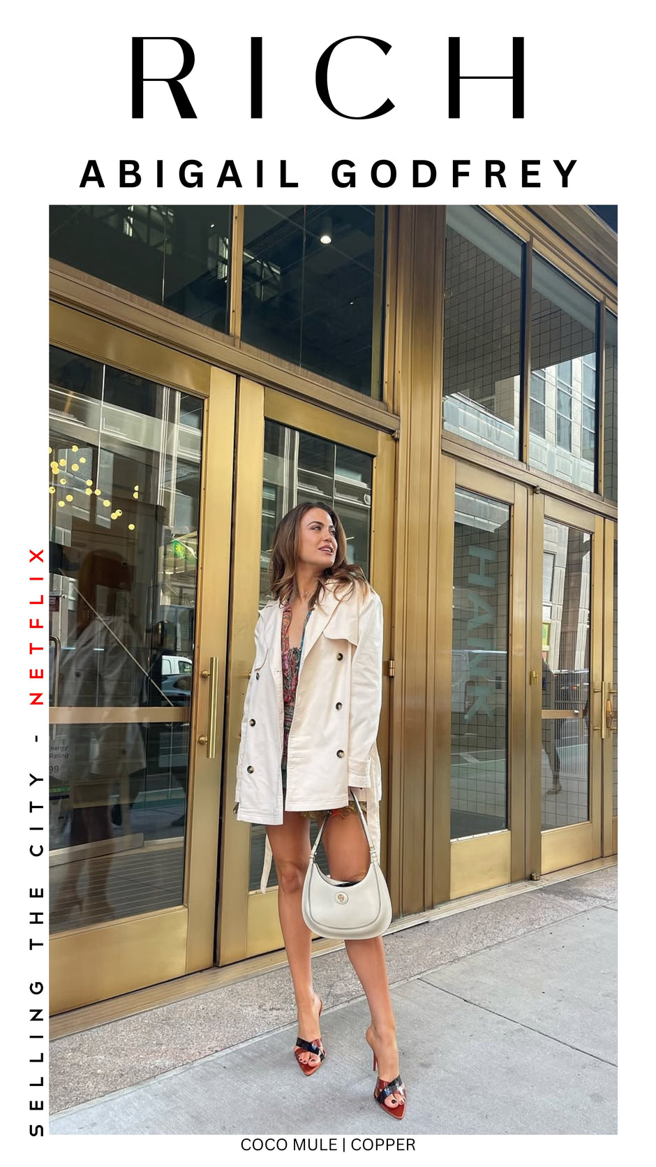 ABIGAIL GODFREY WEARING COCO MULE | COPPER