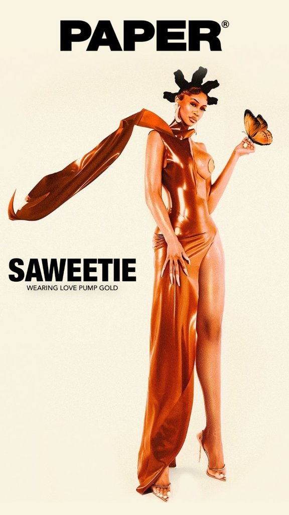 SAWEETIE WEARS THE NEW COLOR POP GOLD - PAPER MAGAZINE