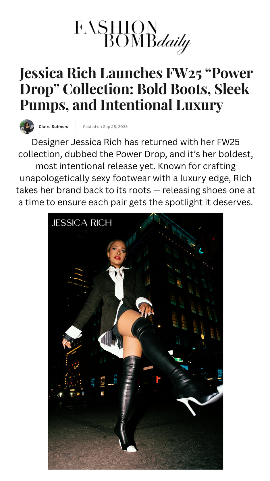 JESSICA RICH FEATURED ON FASHION BOMB DAILY