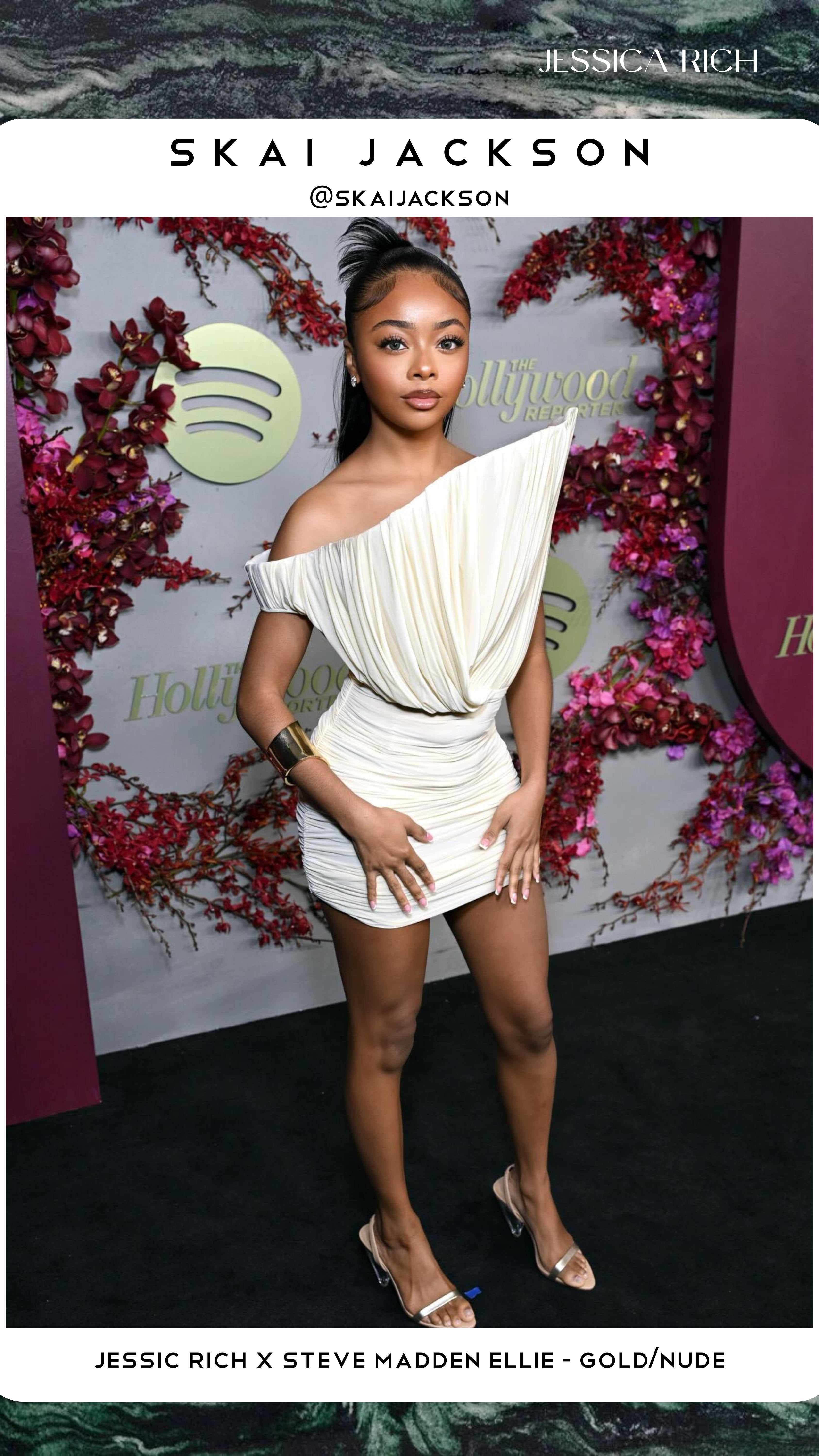 SKAI JACKSON WEARING ELLIE GOLD/NUDE