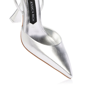 KHLOE METALLIC SLINGBACK 105 MM | SILVER