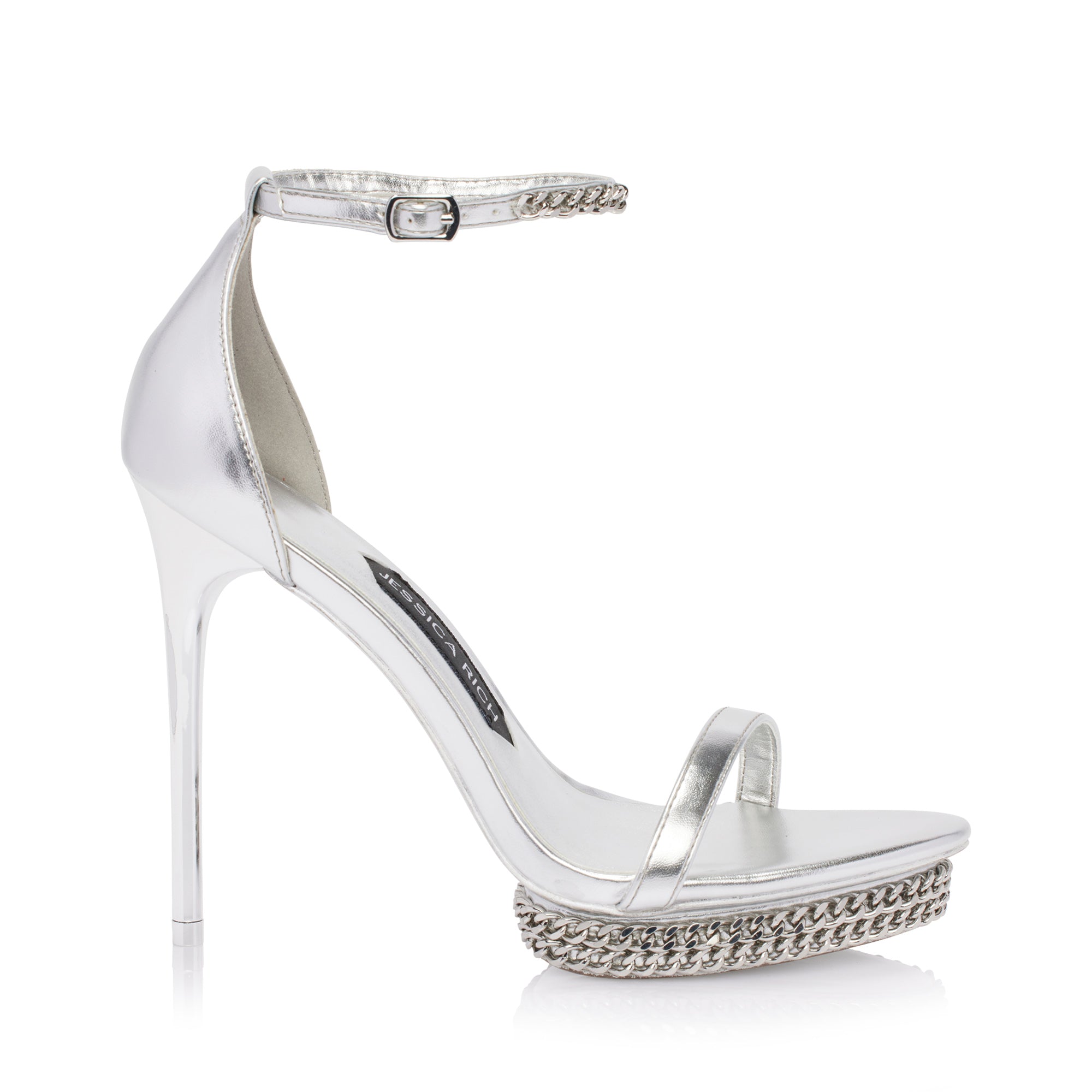 JESSICA CHAIN SANDAL 120 MM | SILVER