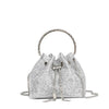 LEAH CRYSTAL BUCKET BAG | SILVER