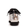 Back of the glass snakeskin sneakers from luxury women’s shoe brand Jessica Rich.