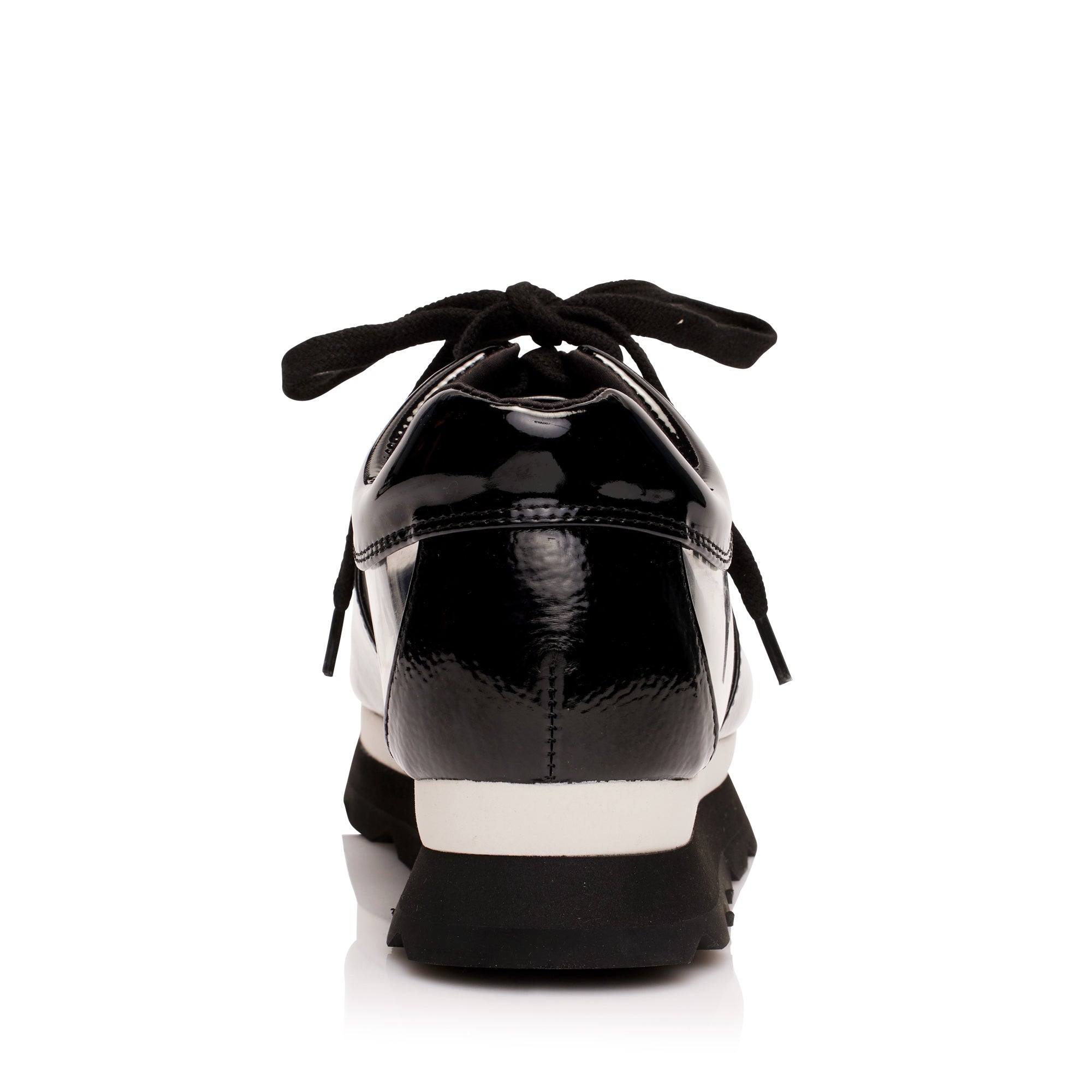 Back of the glass sneakers from luxury women’s shoe brand Jessica Rich.