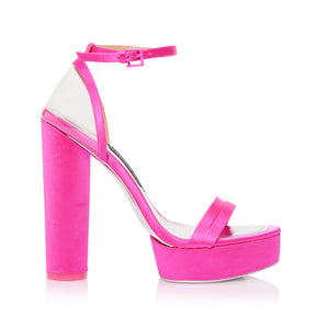 Profile of the Platform Sandal luxury shoes from Jessica Rich in pink.